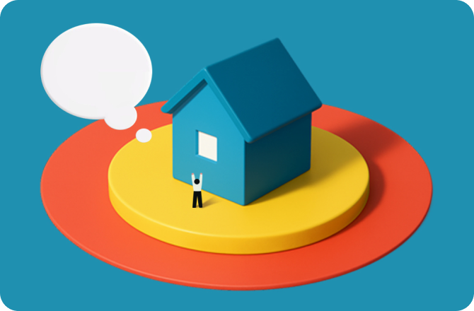 집 마련의 꿈을 나타내는 일러스트레이션